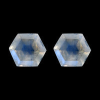 AA Rainbow Moonstone Set of 2 (Hexagon 6 mm) 1.75 ctw