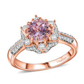 Martha Rocha Kunzite ,  Moissanite  Main Stone With Side Stone Ring in 18K RG Vermeil Sterling Silver 2.19 ctw - Sticky add to cart bar