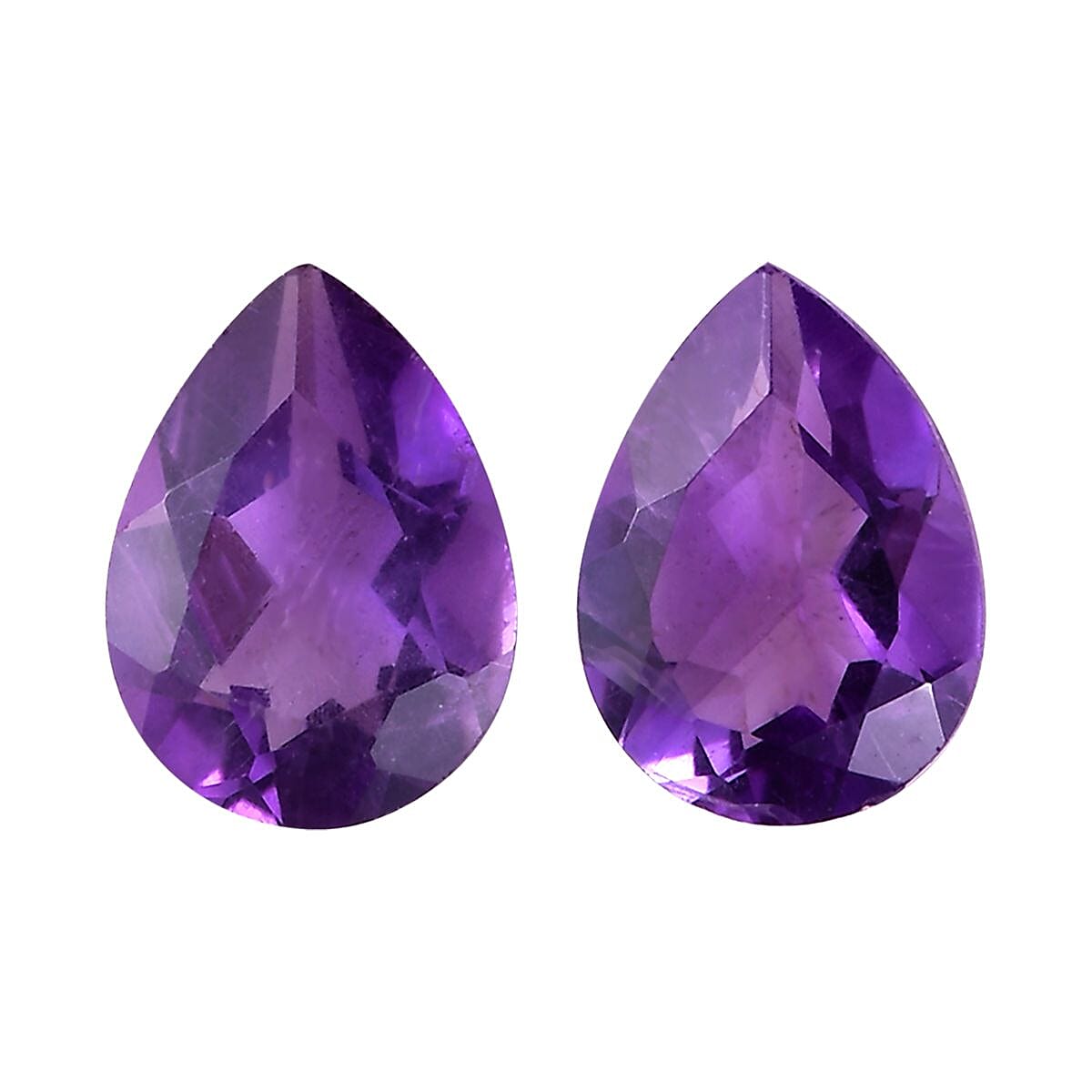 African Amethyst Set of 2 (Pear 7x5 mm) 1.17 ctw