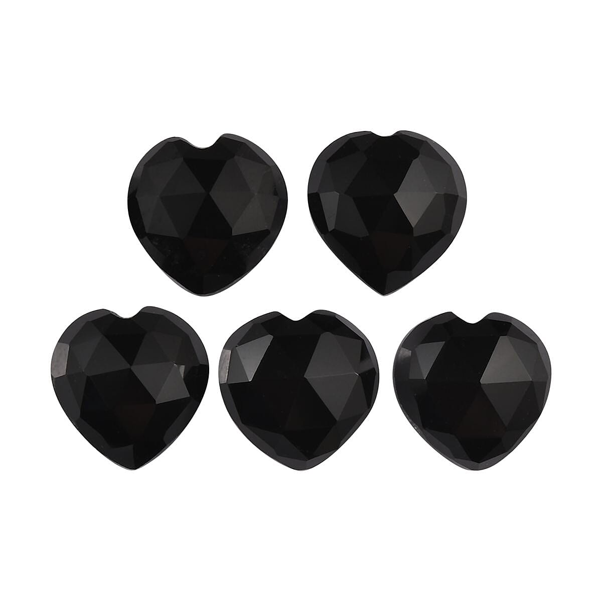 Black Onyx Set of 5 (Hrt 6 mm) 4.44 ctw