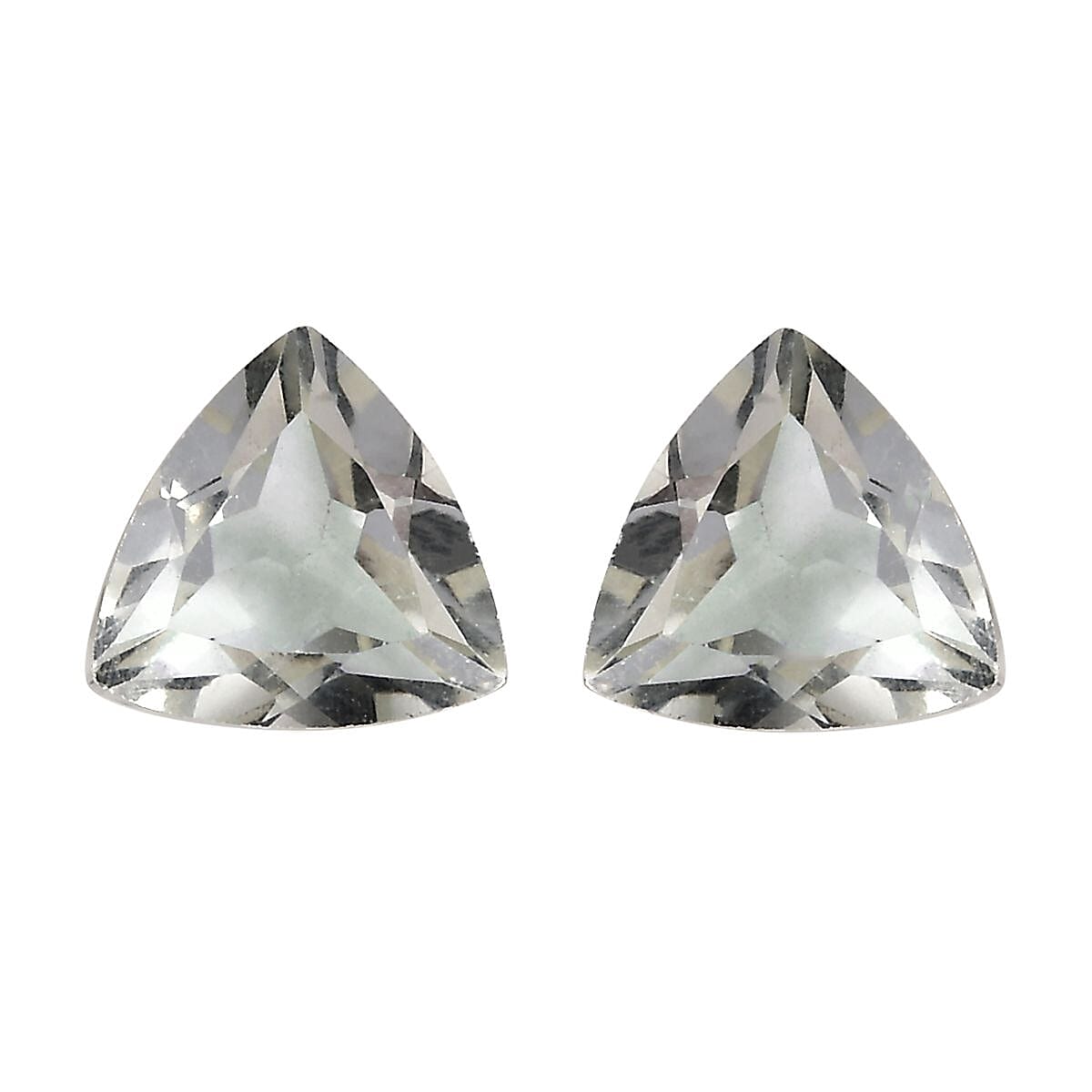 Montezuma Prasiolite Set of 2 (Trl 6 mm) 1.38 ctw