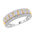 Moissanite Ring in Rhodium Over Sterling Silver and 10K Yellow Gold (Size 6.0) 0.85 ctw - Sticky add to cart bar