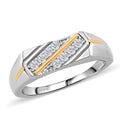 Moissanite 0.25 ctw Ring in Rhodium Over Sterling Silver and 10K Yellow Gold (Size 10.0) - Sticky add to cart bar