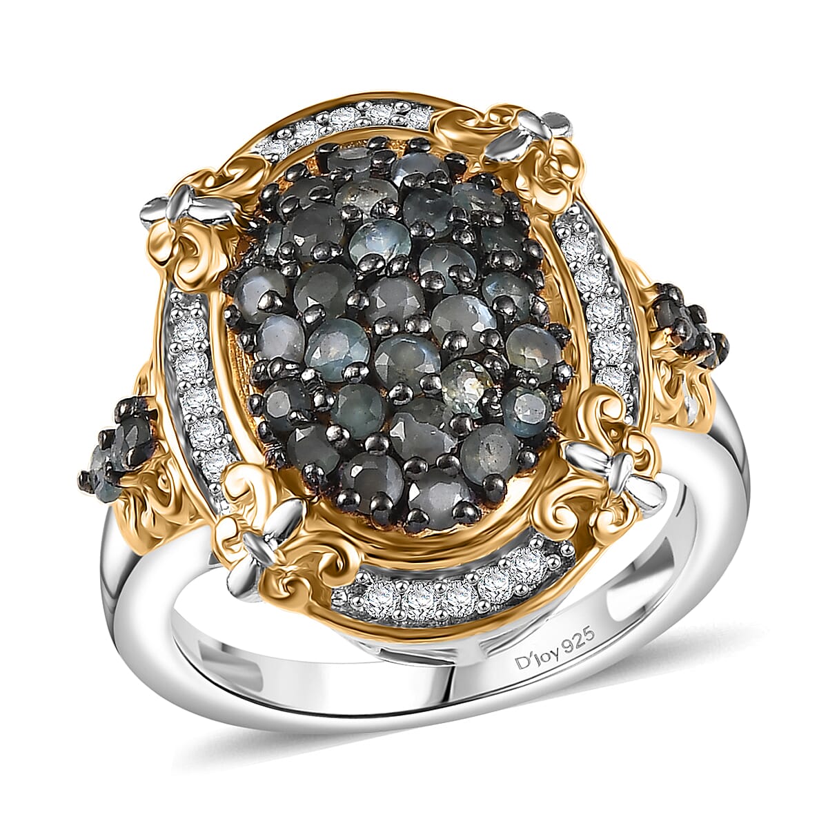 06th Apr TLV Narsipatnam Alexandrite, White Zircon Ring in 18K Vermeil YG and Rhodium Over Sterling Silver (Size 10.0) 1.50 ctw