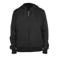 Hanton Black Fleece Zip Front Hoodie with Pockets - S (Ships in 5-7 Days)