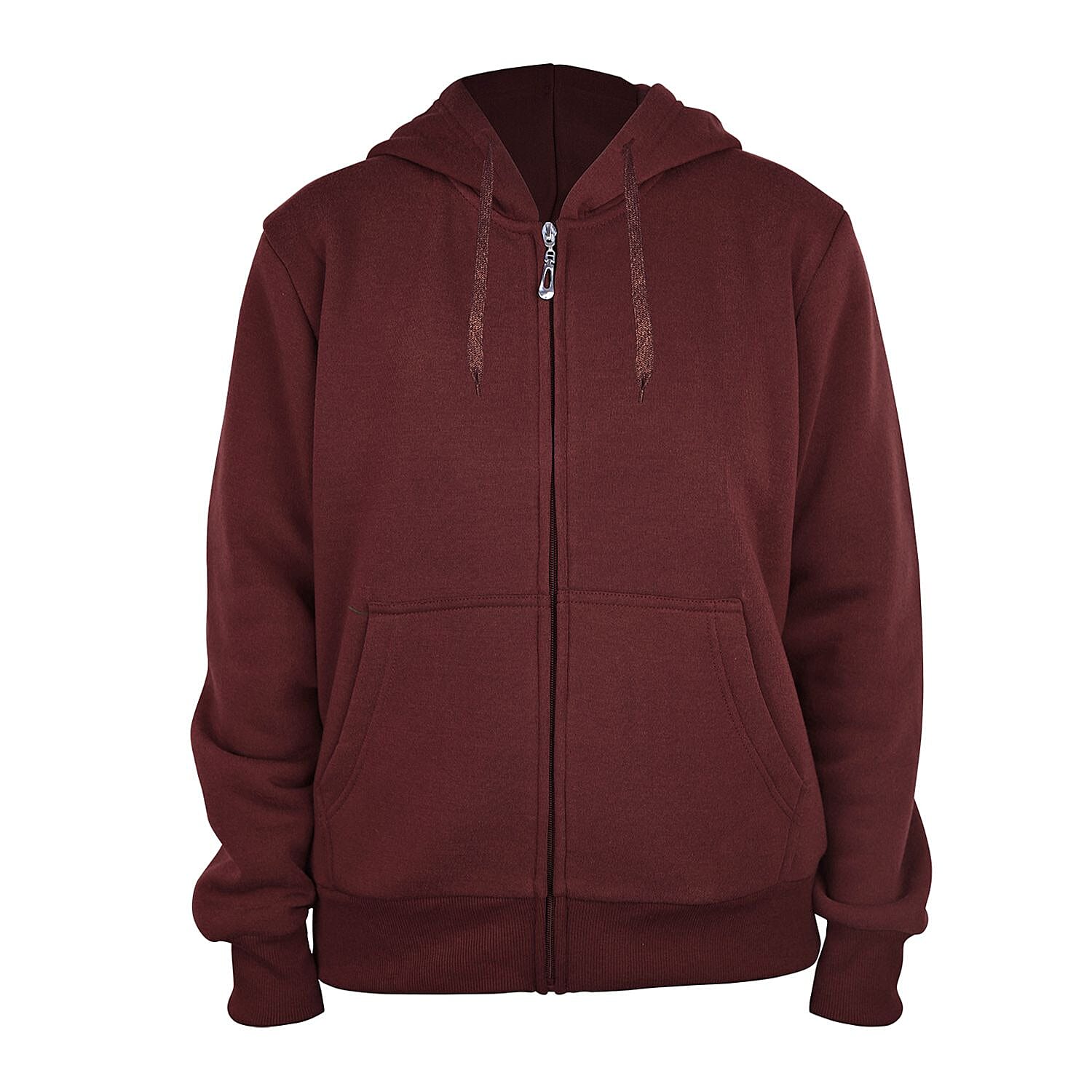Hanton Black Fleece Zip Front Hoodie with Pockets - S (Ships in 5-7 Days)