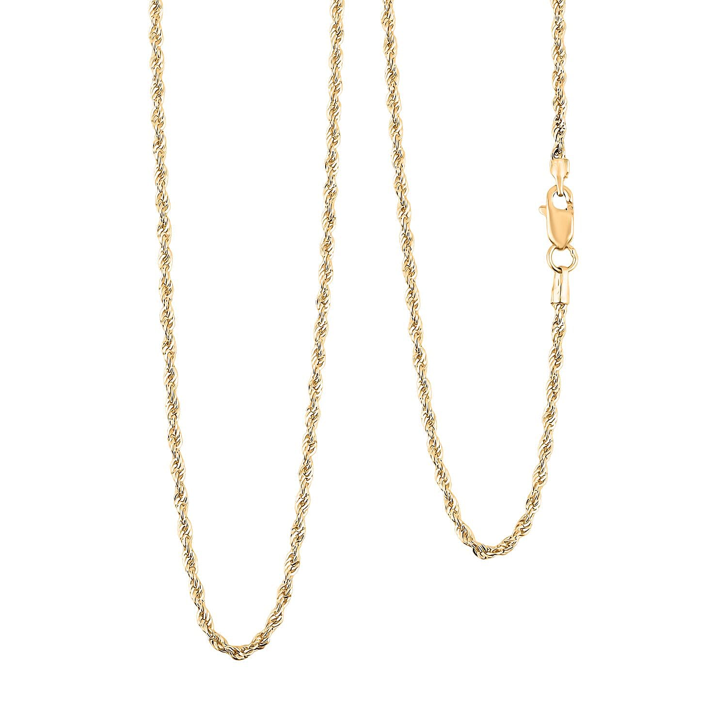 1.5mm Rope Chain Necklace in 14K Yellow Gold 1.50 Grams 19 Inches