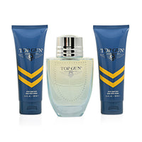 Top Gun Chevron Men's Care Set (After Shave, Hair & Body Wash, and EDT) (3.4oz Each)