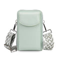 Black Litchi Embossed Faux Leather Crossbody Bag (4.33"x2.36"x6.89") with Woven Shoulder Strap - Sticky add to cart bar