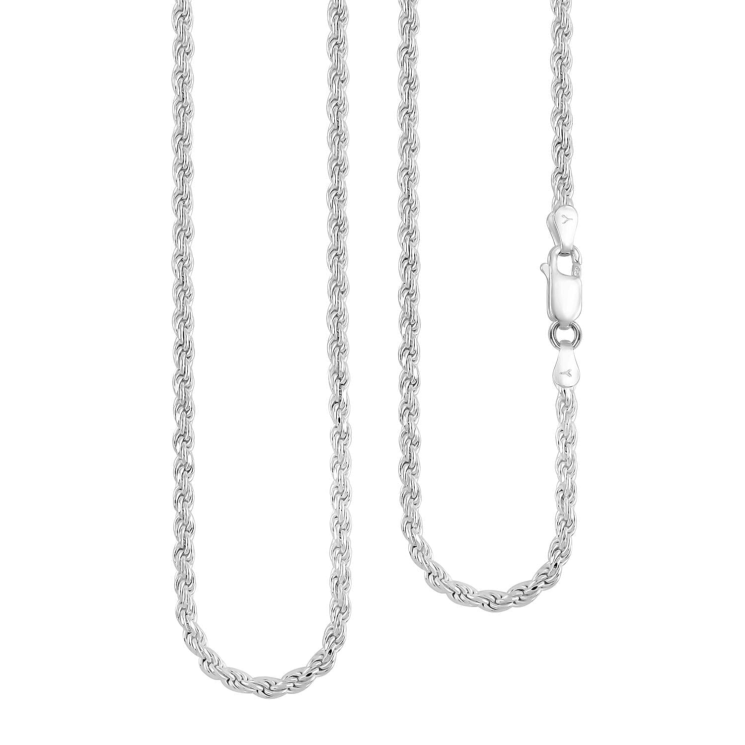 Rope Chain Necklace in Sterling Silver 17.8 Grams 24 Inches