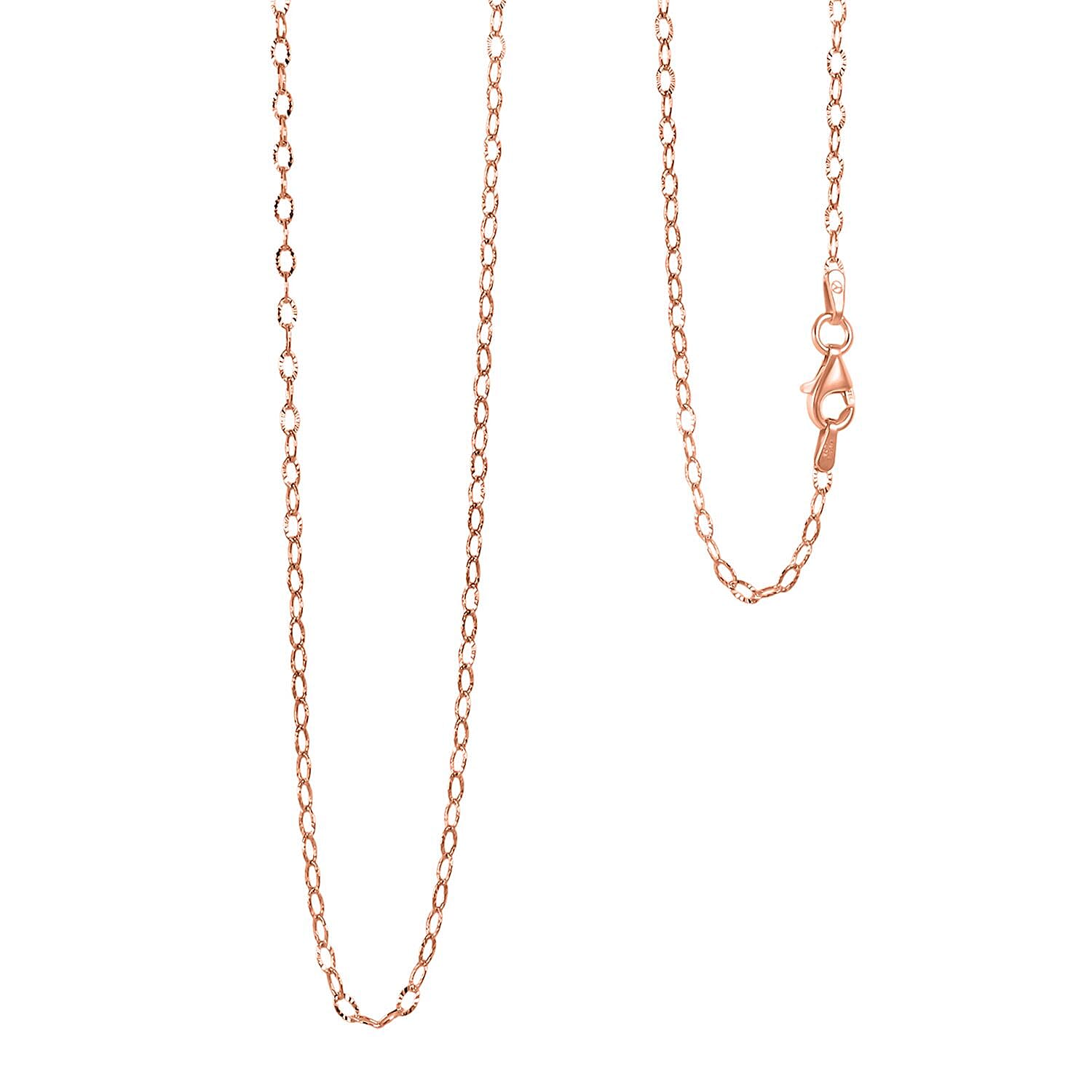 Star Chain Necklace in 14K Rose Gold Over Sterling Silver 2.60 Grams 20 Inches