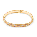 Diamond Cut Sandblasting Bangle Bracelet in 14K Rose Gold Over Sterling Silver (8.00 In) 4.10 Grams - Sticky add to cart bar
