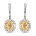 Modani Natural Yellow and White Diamond 0.67 ctw Earrings in 950 Platinum and 18K Yellow Gold 4.87 Grams - Sticky add to cart bar