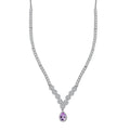 D'Joy Premium Martha Rocha Kunzite and White Zircon 18.50 ctw Celestial Dewdrop Necklace in Rhodium Over Sterling Silver 18 Inches - Sticky add to cart bar