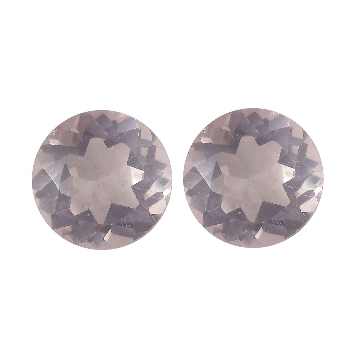 Galilea Rose Quartz Set of 2 (Rnd 6 mm) 1.58 ctw