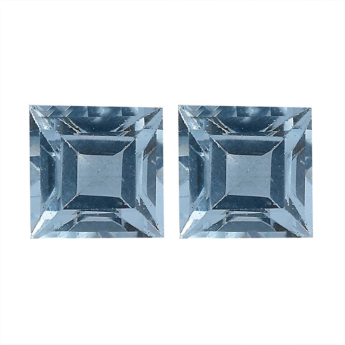 Sky Blue Topaz Set of 2 (Sqr 5 mm) 1.55 ctw Loose Gemstone