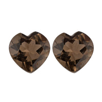 Brazilian Smoky Quartz Set of 2 (Heart 6 mm) 1.42 ctw