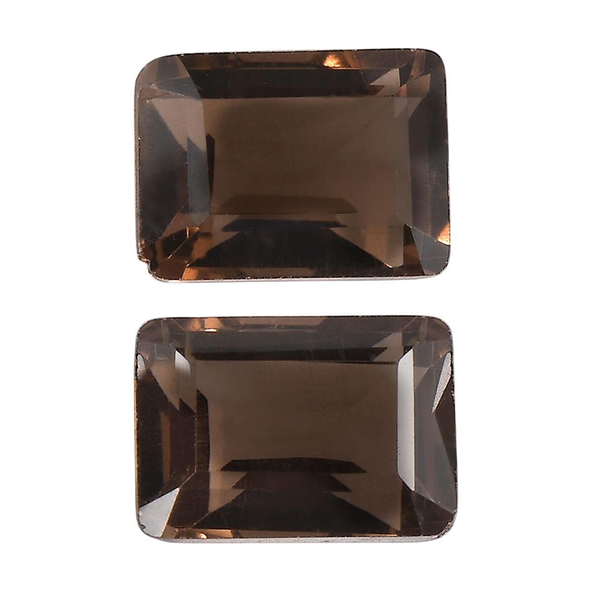 Brazilian Smoky Quartz Set of 2 (Oct 7x5 mm) 1.78 ctw