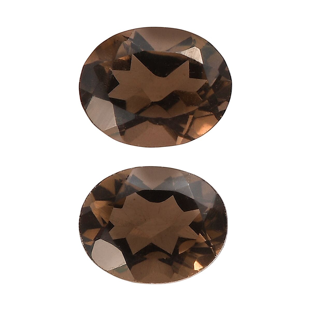 Brazilian Smoky Quartz Set of 2 (Oval 5x4 mm) 0.58 ctw