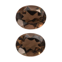 Brazilian Smoky Quartz Set of 2 (Oval 5x4 mm) 0.58 ctw