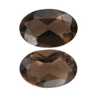 Brazilian Smoky Quartz Set of 2 (Oval 6x4 mm) 0.81 ctw