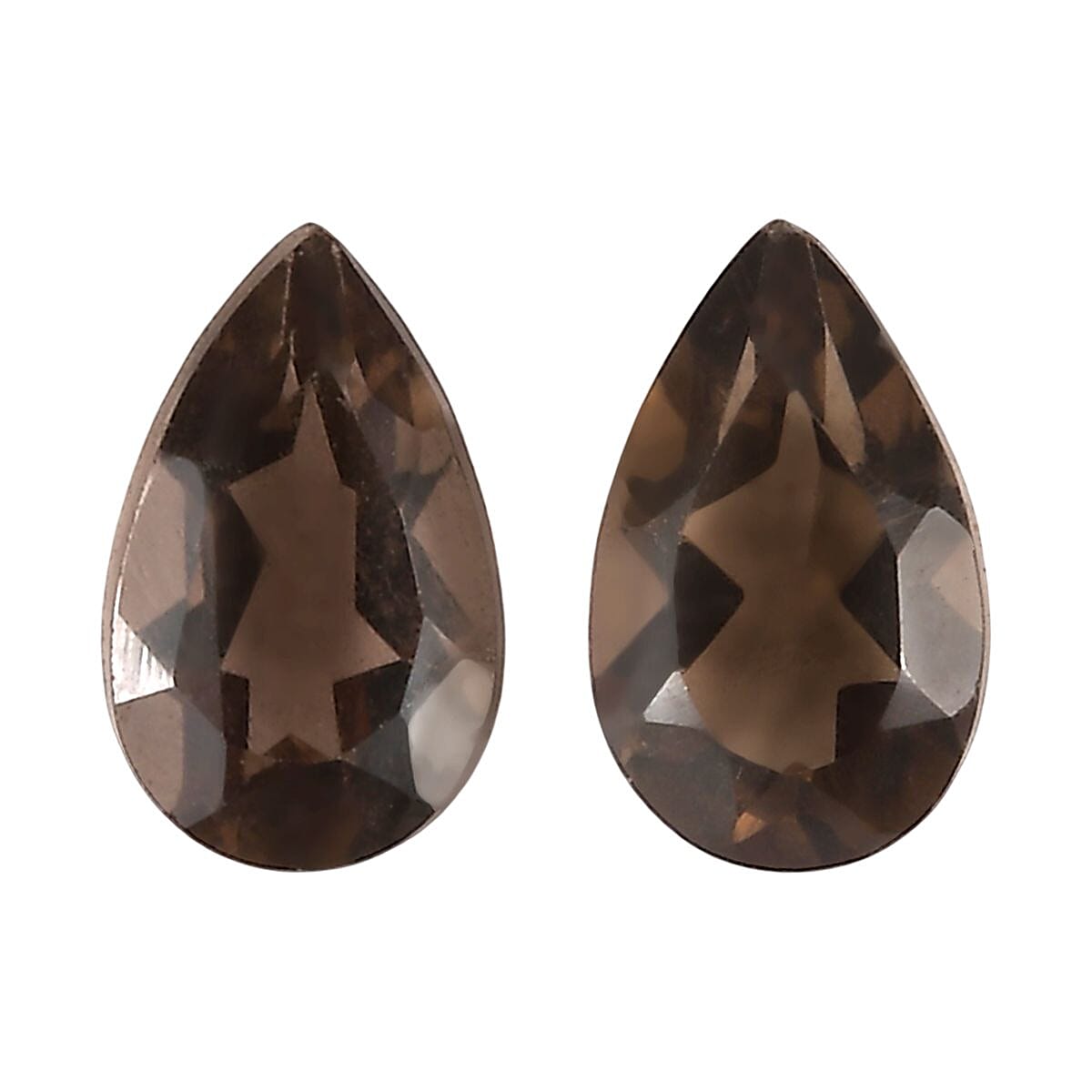 Brazilian Smoky Quartz Set of 2 (Pear 5x3 mm) 0.35 ctw
