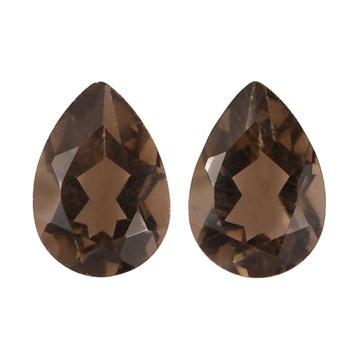 Brazilian Smoky Quartz Set of 2 (Pear 7x5 mm) 1.19 ctw