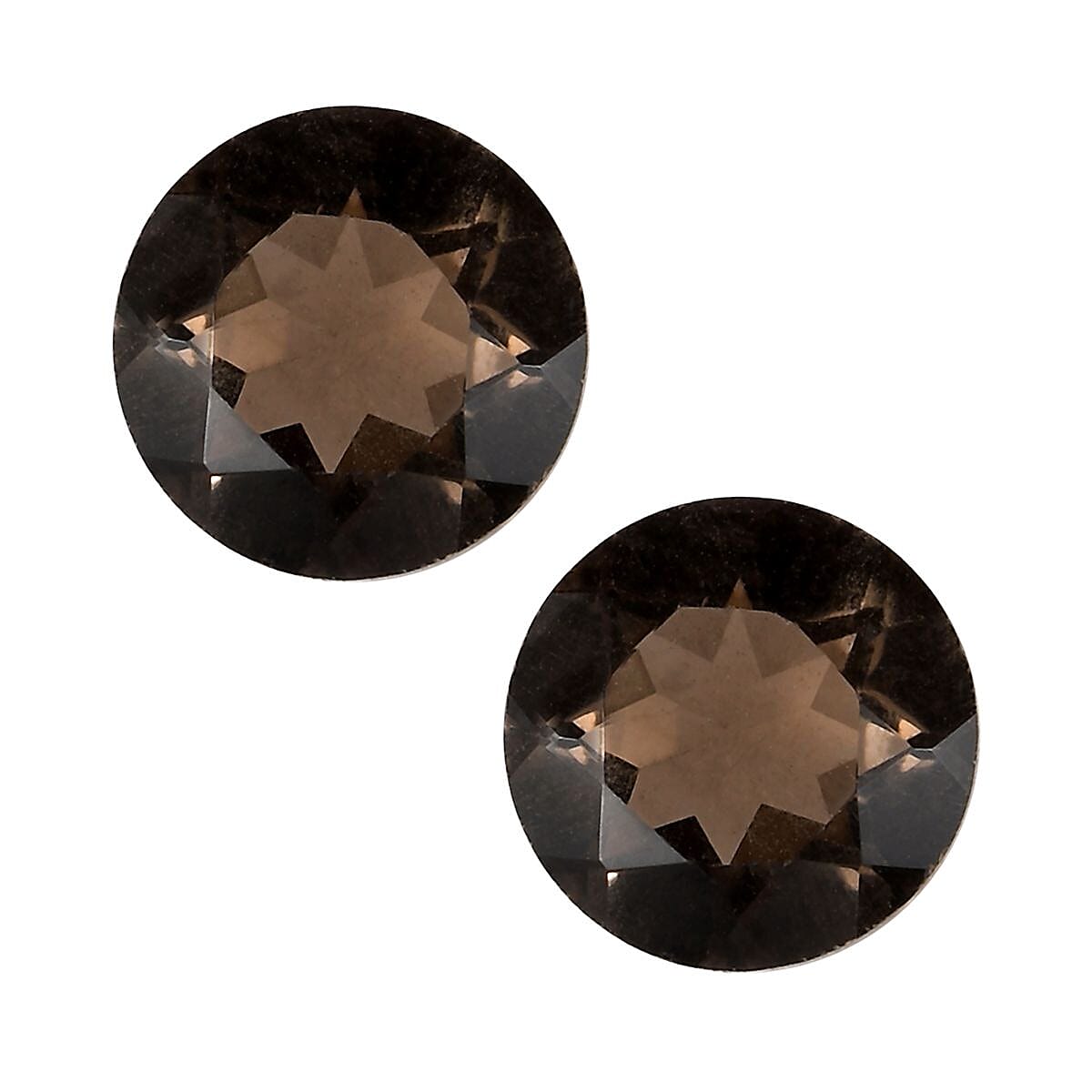 Brazilian Smoky Quartz Set of 2 (Rnd 5 mm) 0.82 ctw