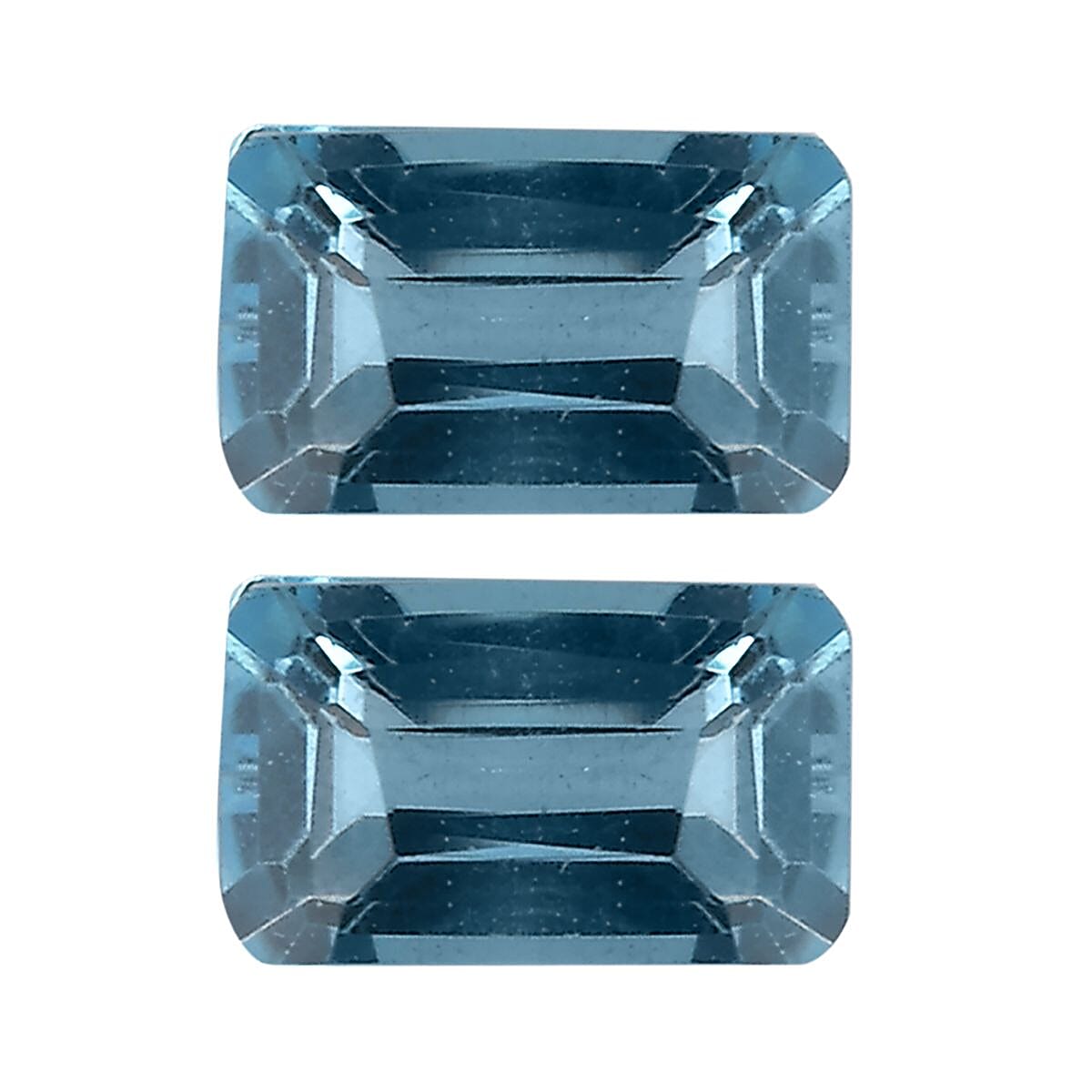 Swiss Blue Topaz Set of 2 (Oct 5x3 mm) 0.70 ctw