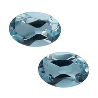 Swiss Blue Topaz Set of 2 (Oval 6x4 mm) 1.16 ctw