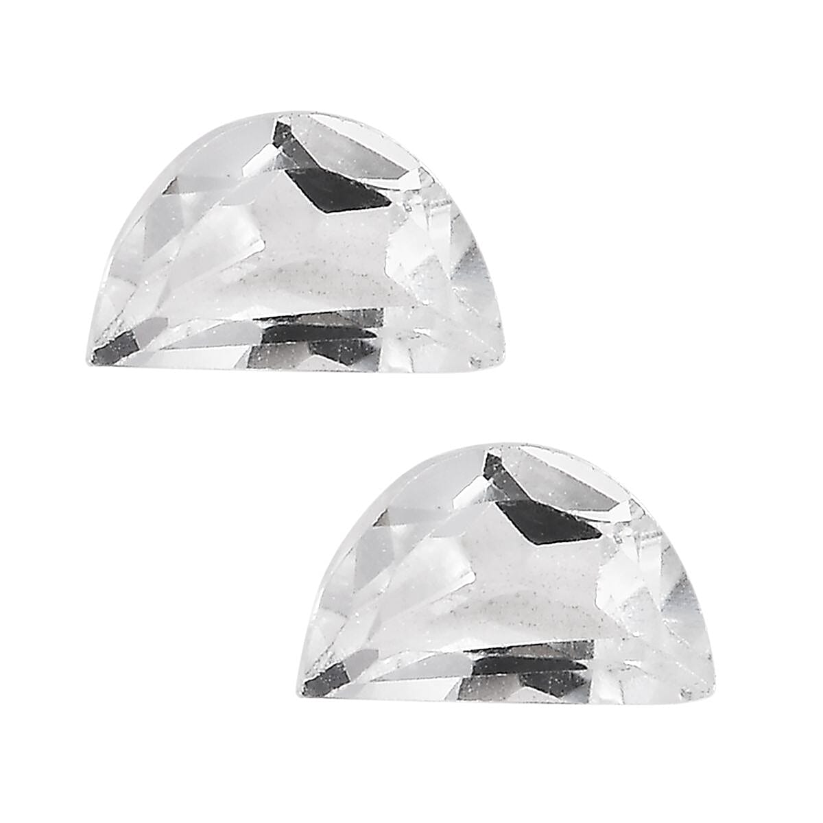 White Topaz Set of 2 (DShape 5x3 mm) 0.43 ctw
