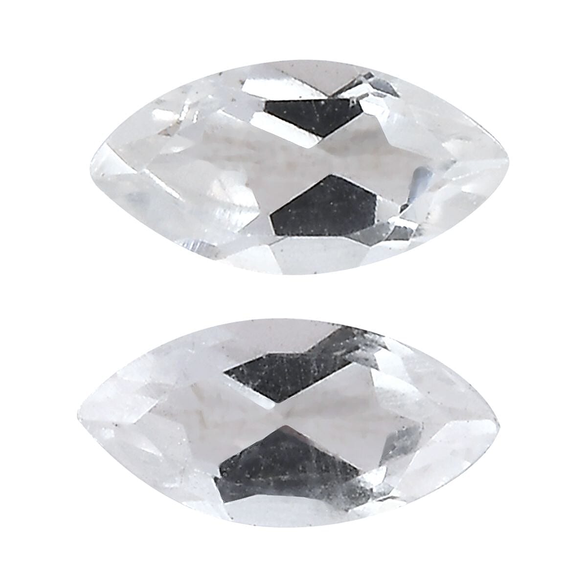 White Topaz Set of 2 (Marquee 5x2.5 mm) 0.35 ctw