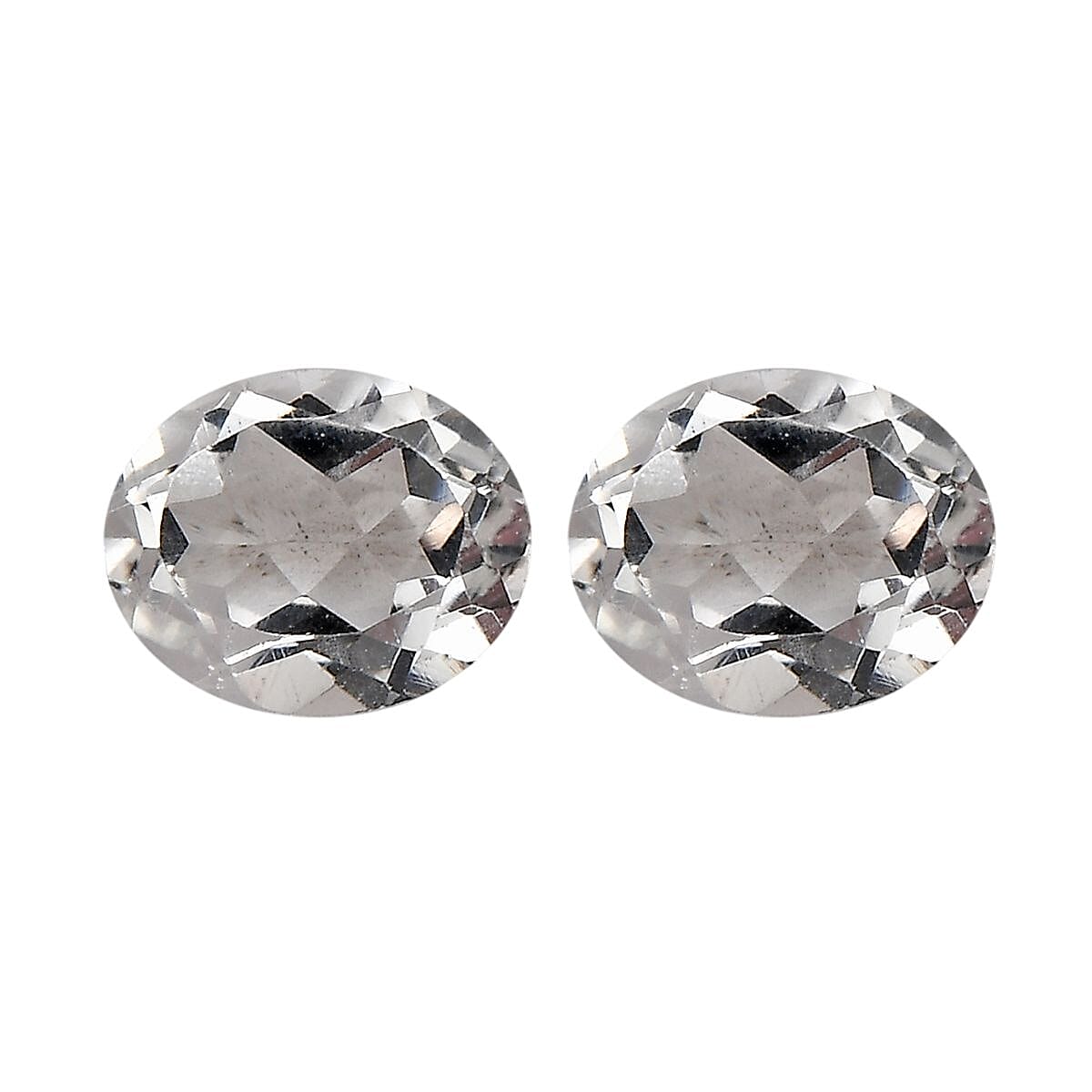 White Topaz Set of 2 (Oval 5x4 mm) 0.82 ctw