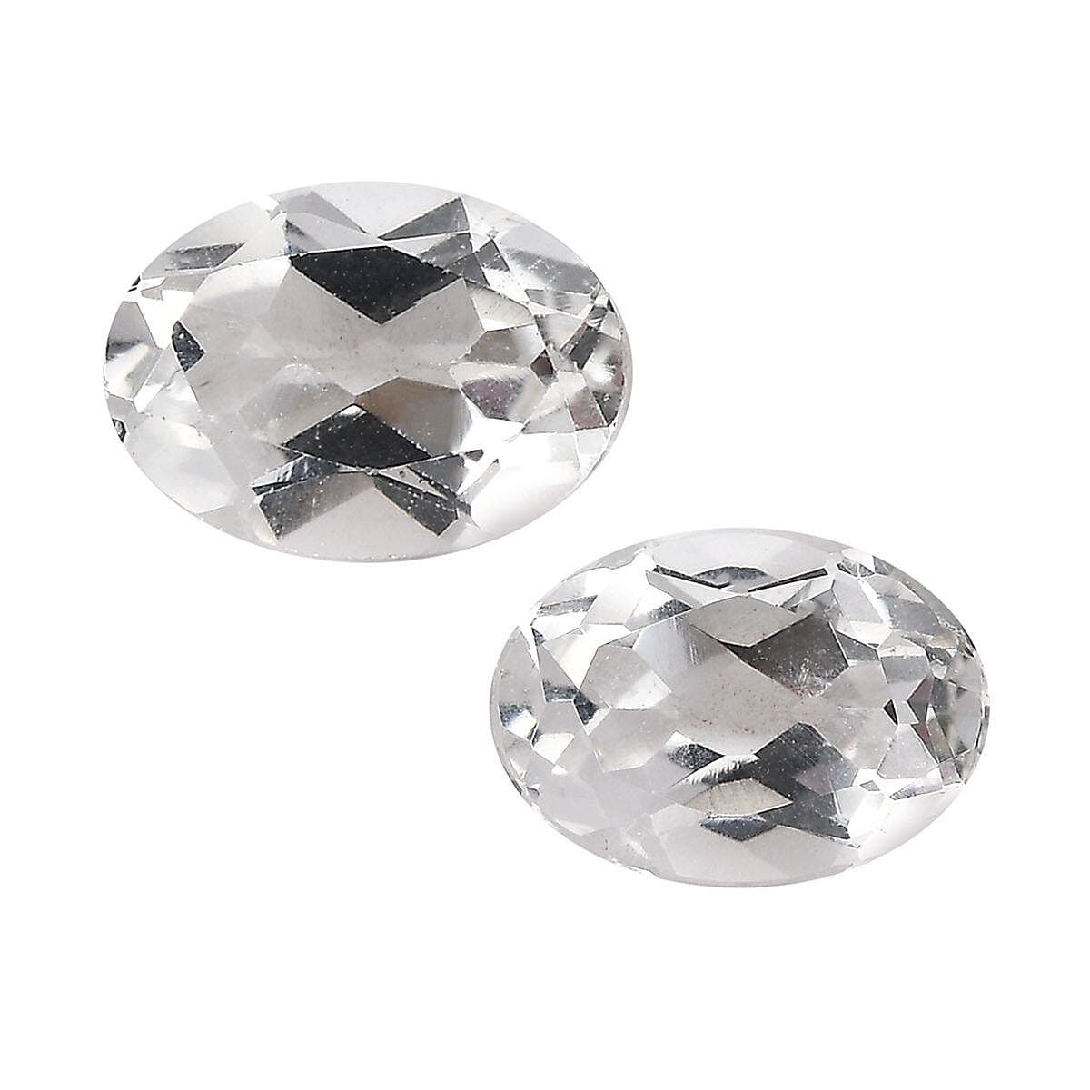 White Topaz Set of 2 (Oval 7x5 mm) 1.42 ctw