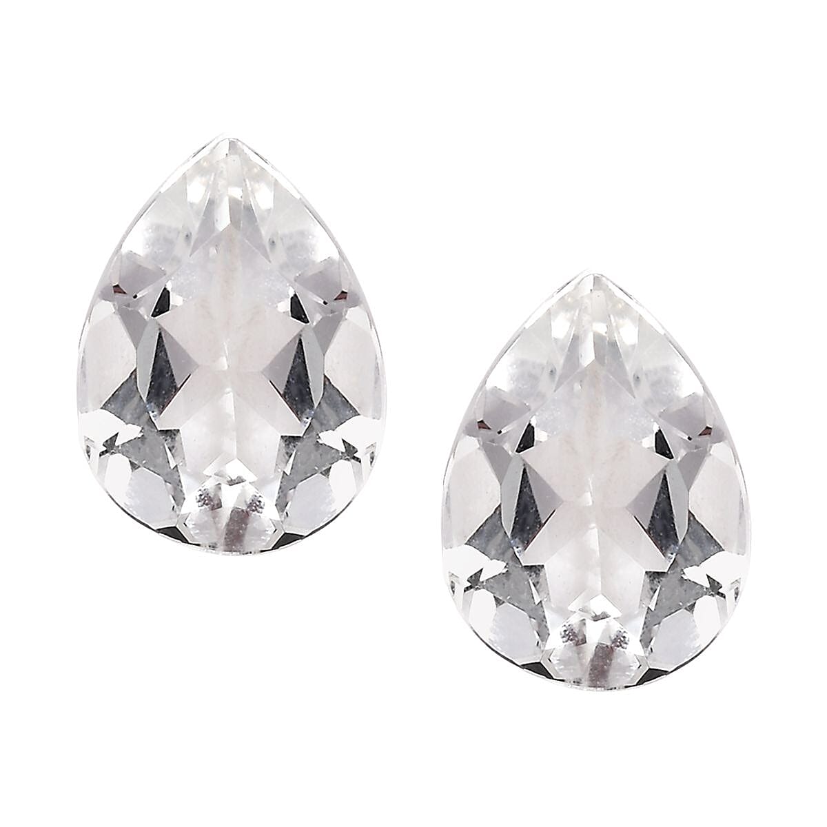 White Topaz Set of 2 (Pear 8x6 mm) 2.36 ctw