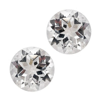 White Topaz Set of 2 (Rnd 8 mm) 3.80 ctw