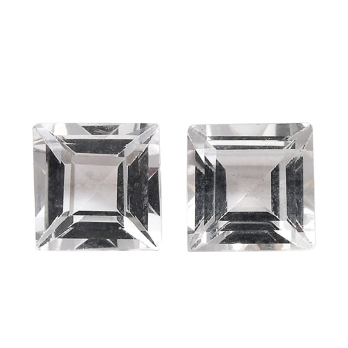 White Topaz Set of 2 (Sqr 6 mm) 2.60 ctw