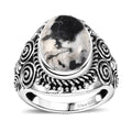 White Buffalo  Solitaire Ring  Sterling Silver 5.00 ctw ,  Silver Wt. 6 g - Sticky add to cart bar