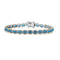 Malgache Neon Apatite and Moissanite 7.00 ctw Bracelet in 18K Vermeil YG and Rhodium Over Sterling Silver (7.25 In) - Sticky add to cart bar