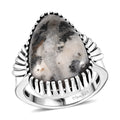 White Buffalo  Fancy Ring  Sterling Silver 12.87 ctw ,  Silver Wt. 6.5 g - Sticky add to cart bar