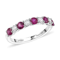 Certified & Appraised Rhapsody AAAA Montepuez Ruby and E-F VS Diamond 1.05 ctw Ring in 950 Platinum (Size 10.0) 4.16 Grams (Del. in 12-15 Days)