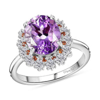 Moroccan Rose, Multi Gemstone Ring in Platinum Over Sterling Silver (Size 10.0) 4.80 ctw