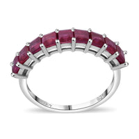 Niassa Ruby (FF) 2.25 ctw Ring in Rhodium Over Sterling Silver (Size 10.0)