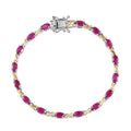 D'Joy Premium Mozambique Ruby Scarlet Harmony Bracelet in 18K Vermeil YG and Rhodium Over Sterling Silver (6.50 In) 5.00 ctw - Sticky add to cart bar