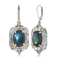 Karis Malagasy Labradorite 12.10 ctw Lever Back Earrings in 18K YG Plated and Platinum Bond - Sticky add to cart bar
