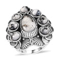 Artisan Crafted Premium White Buffalo Fancy Ring in Sterling Silver (Size 6.0) 9.20 ctw - Sticky add to cart bar