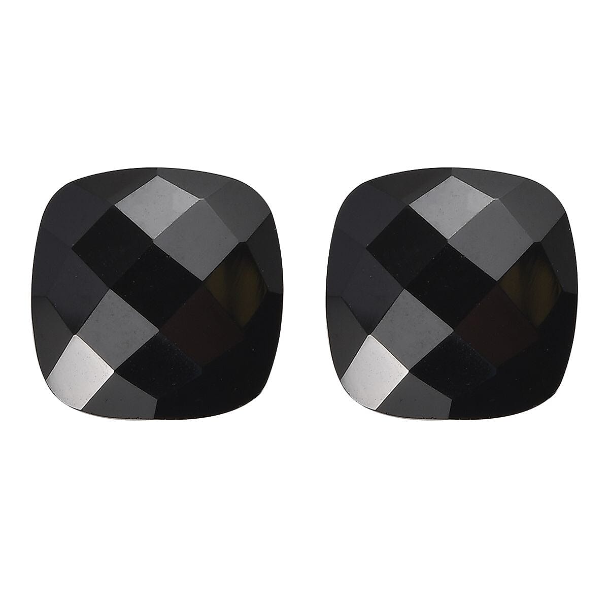 Thai Black Spinel Set of 2 (Cush 10x10 mm) 10.29 ctw