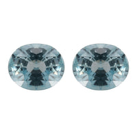 Blue Zircon Set of 2 (Ovl 5x4 mm) 0.90 ctw