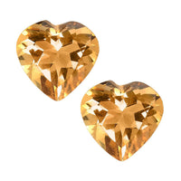 Premium Brazilian Citrine Set of 2 (Hrt 8 mm) 2.57 ctw