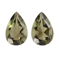 AA Bohemian Moldavite Set of 2 (Pear 6x4 mm) 0.63 ctw